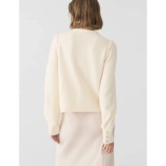 J. Crew Odette Sweater Lady Jacket With Jewel Buttons Heather Muslin Size S - Picture 3 of 8